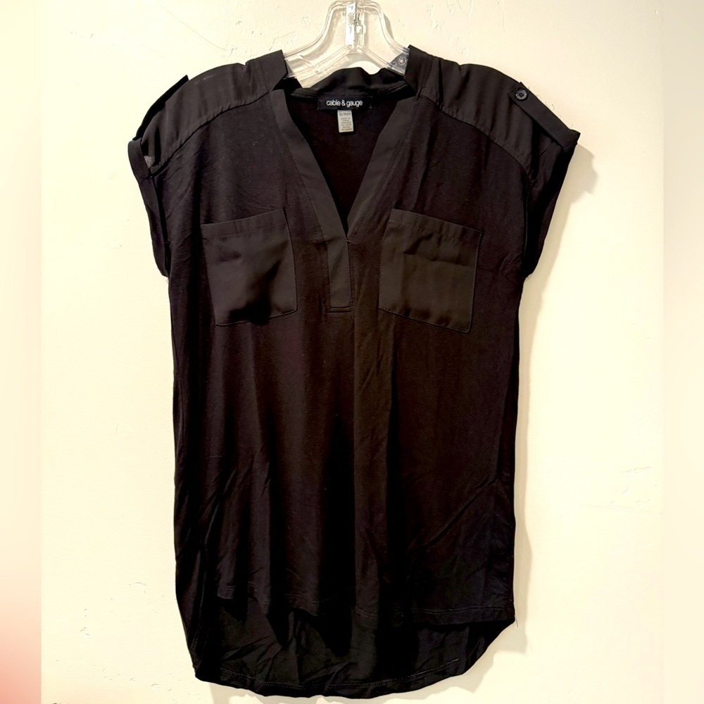 Cable & Gauge black knit tank XS